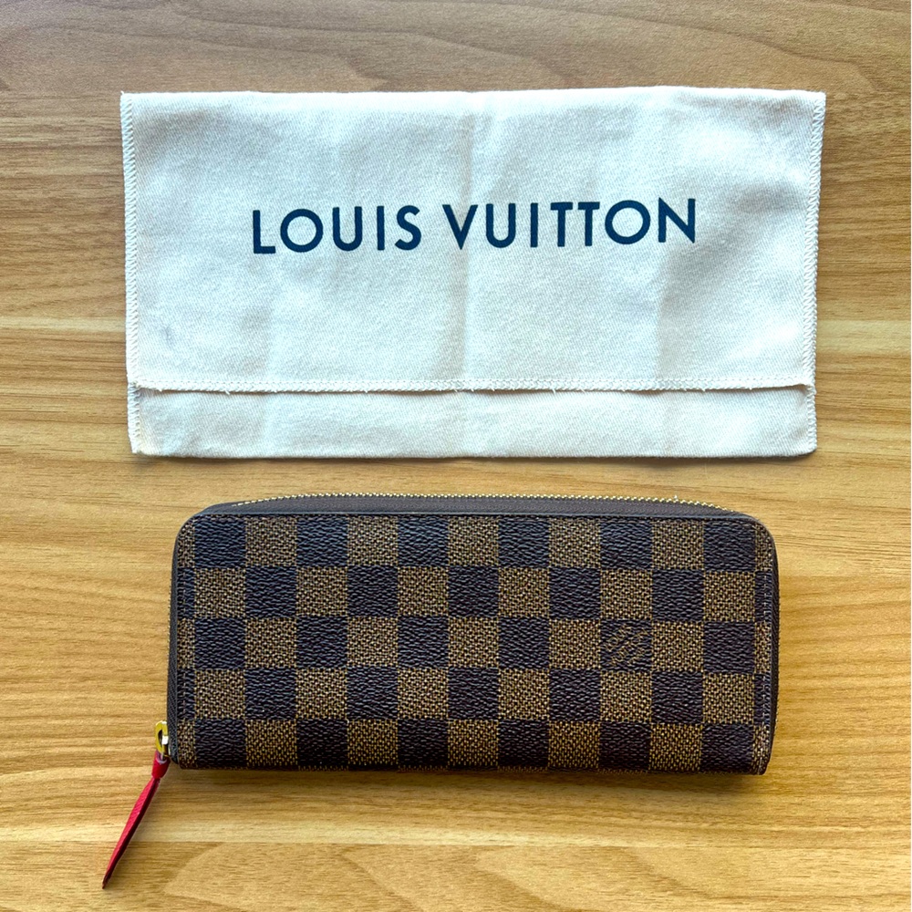 Louis Vuitton Clémence Wallet Damier Ebene Cherry